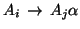 $A_i\, \rightarrow\, A_j \alpha$