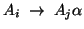 $A_i\; \rightarrow\; A_j\alpha$