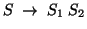 $S\; \rightarrow\; S_1\; S_2$