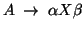 $A\; \rightarrow\; \alpha X \beta$