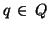 $q\, \in\, Q$